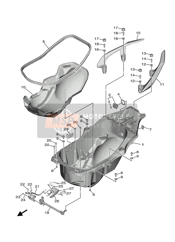 Yamaha TMAX ABS 2020 Asiento 2 para un 2020 Yamaha TMAX ABS